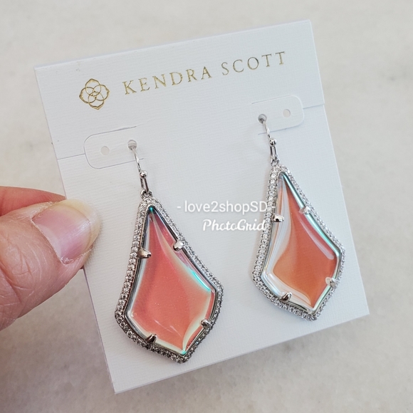 Kendra Scott Alex Lux Dichroic Silver Earrings - Picture 2 of 4